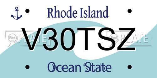 V30TSZ Rhode Island License Plate