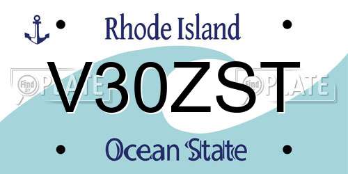 V30ZST Rhode Island License Plate