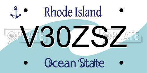 V30ZSZ Rhode Island License Plate