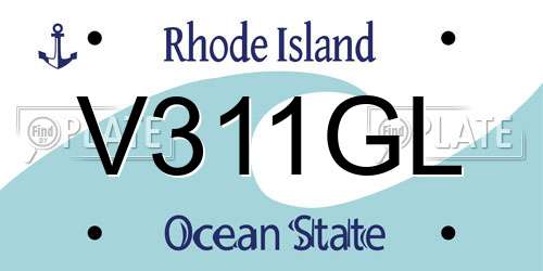 V311GL Rhode Island License Plate
