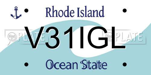 V31IGL Rhode Island License Plate