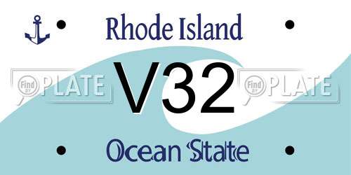 V32 Rhode Island License Plate