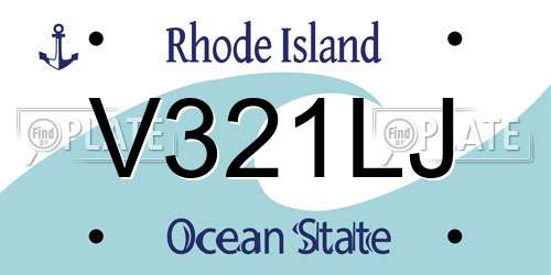 V321LJ Rhode Island License Plate