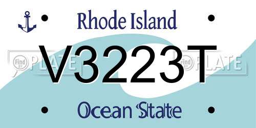 V3223T Rhode Island License Plate