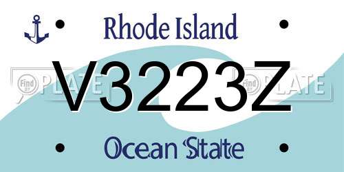 V3223Z Rhode Island License Plate