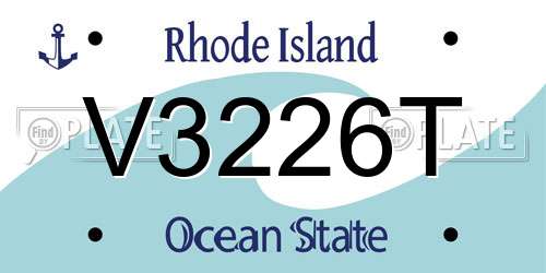 V3226T Rhode Island License Plate