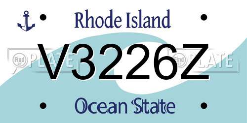 V3226Z Rhode Island License Plate