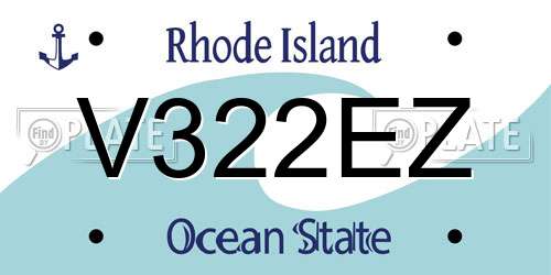 V322EZ Rhode Island License Plate
