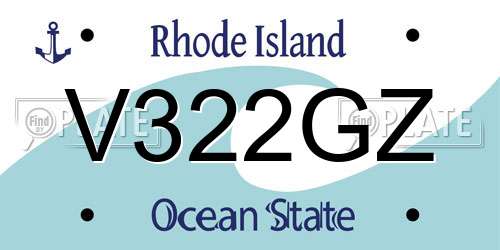 V322GZ Rhode Island License Plate