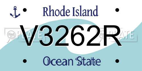 V3262R Rhode Island License Plate