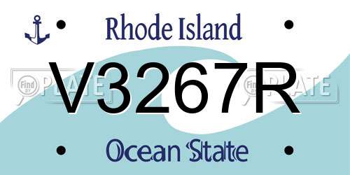 V3267R Rhode Island License Plate