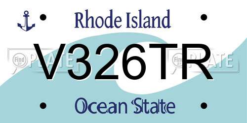 V326TR Rhode Island License Plate