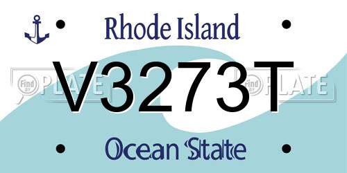 V3273T Rhode Island License Plate