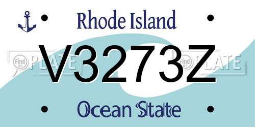 V3273Z Rhode Island License Plate