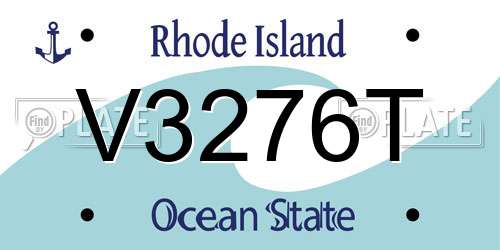 V3276T Rhode Island License Plate