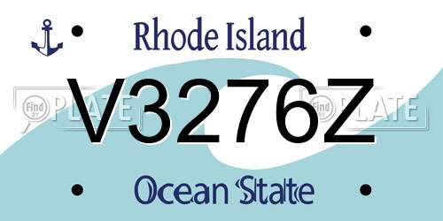 V3276Z Rhode Island License Plate