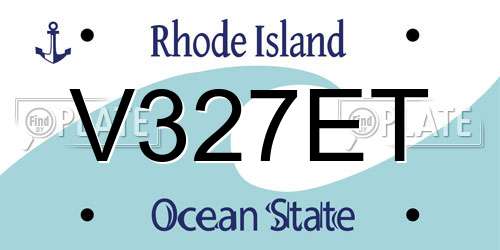 V327ET Rhode Island License Plate