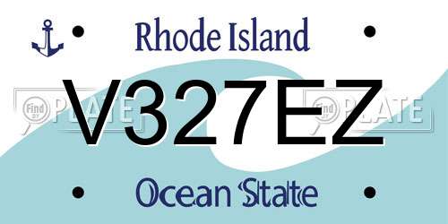 V327EZ Rhode Island License Plate