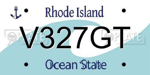 V327GT Rhode Island License Plate