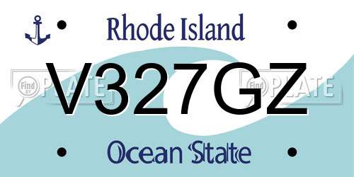 V327GZ Rhode Island License Plate