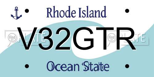 V32GTR Rhode Island License Plate