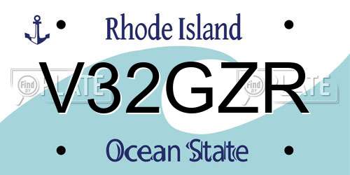 V32GZR Rhode Island License Plate