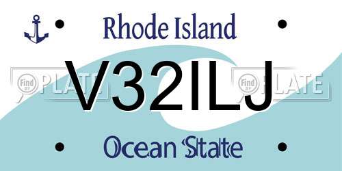 V32ILJ Rhode Island License Plate