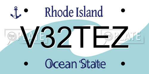 V32TEZ Rhode Island License Plate