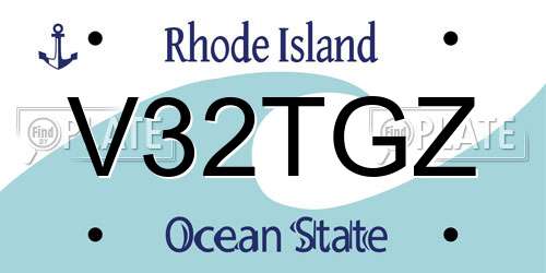 V32TGZ Rhode Island License Plate