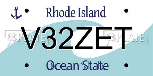 V32ZET Rhode Island License Plate