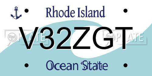V32ZGT Rhode Island License Plate