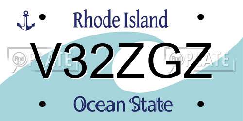 V32ZGZ Rhode Island License Plate