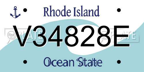 V34828E Rhode Island License Plate
