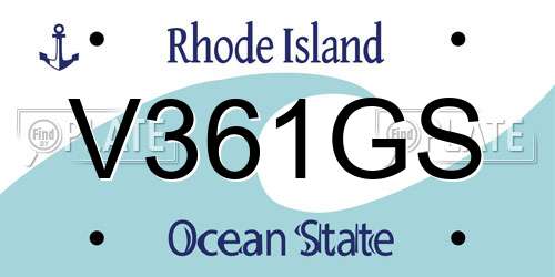 V361GS Rhode Island License Plate
