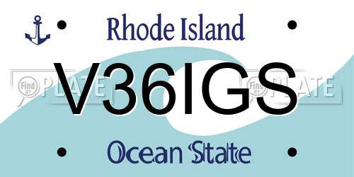 V36IGS Rhode Island License Plate