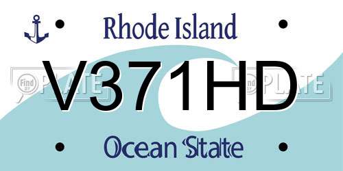 V371HD Rhode Island License Plate