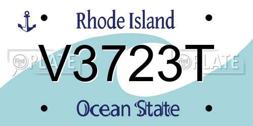 V3723T Rhode Island License Plate