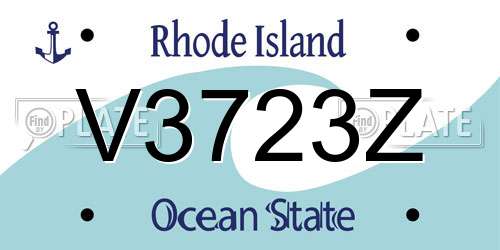 V3723Z Rhode Island License Plate