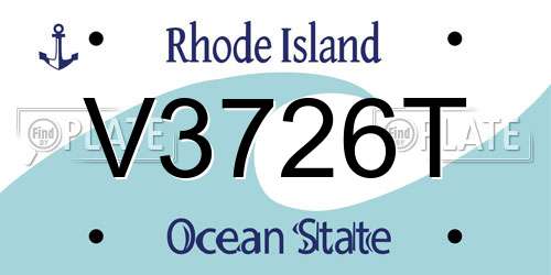 V3726T Rhode Island License Plate