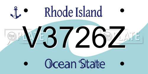 V3726Z Rhode Island License Plate