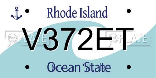 V372ET Rhode Island License Plate