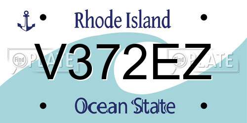 V372EZ Rhode Island License Plate