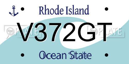 V372GT Rhode Island License Plate