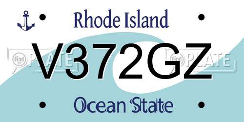 V372GZ Rhode Island License Plate