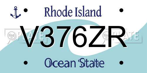 V376ZR Rhode Island License Plate