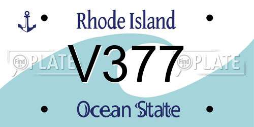 V377 Rhode Island License Plate