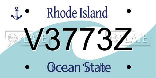 V3773Z Rhode Island License Plate