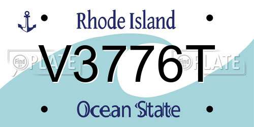 V3776T Rhode Island License Plate