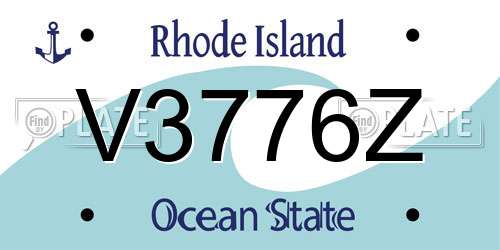 V3776Z Rhode Island License Plate