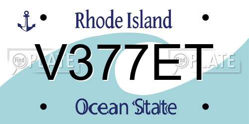 V377ET Rhode Island License Plate